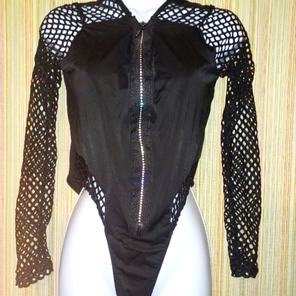 Norboe black long sleeve bodysuit